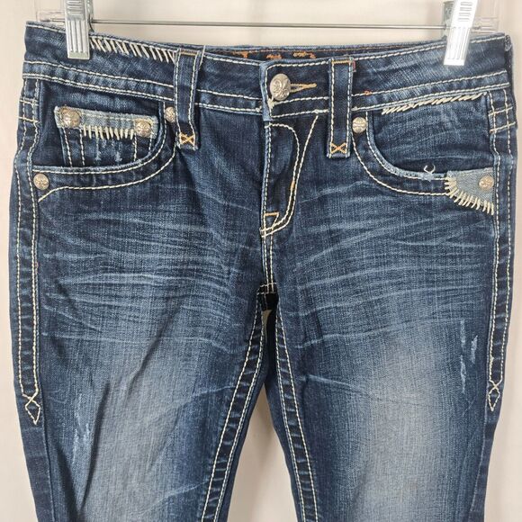 Rock Revival Capri Women's 28 Karlie Dark Wash - Picture 2 of 16